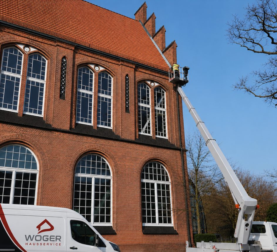 Höhenarbeiten an der Fassade durch Woger Hausservice